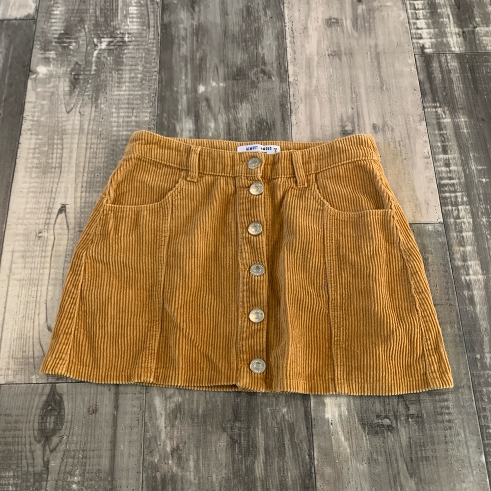 Almost Famous Mustard Corduroy Mini Skirt